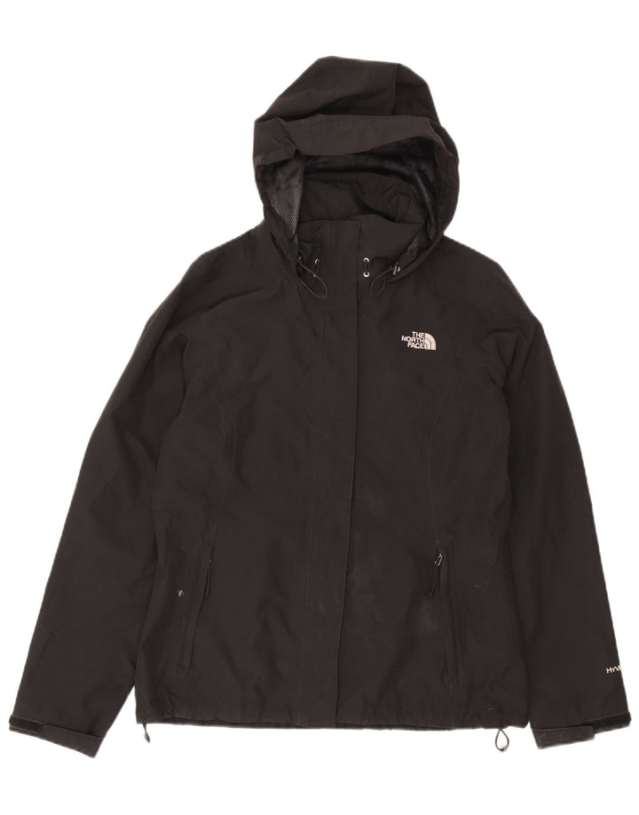 The North Face Womens Hooded Rain Jacket UK 14 Medium Black Polyester