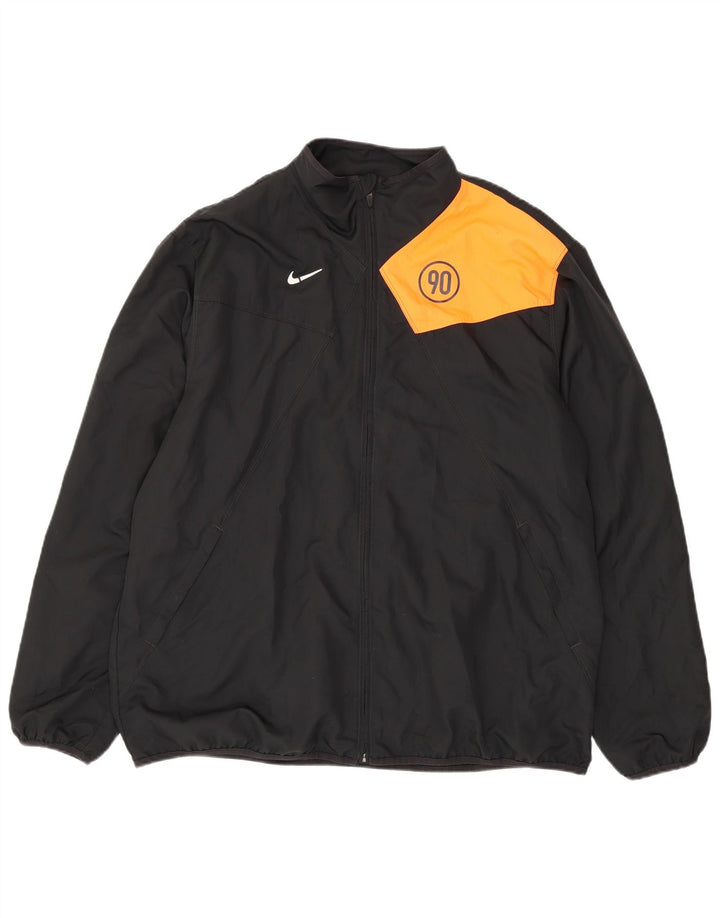 Nike Mens Tracksuit Top Jacket UK 45/47 XL Black Colourblock Polyester