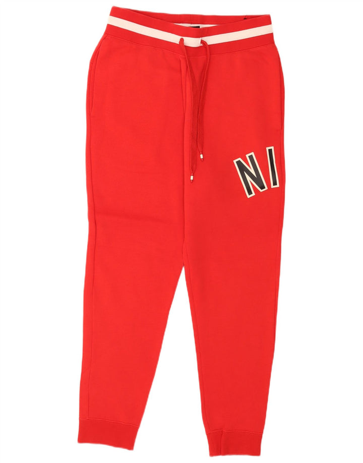 Nike Mens Graphic Tracksuit Trousers Joggers Medium Red Colourblock Cotton