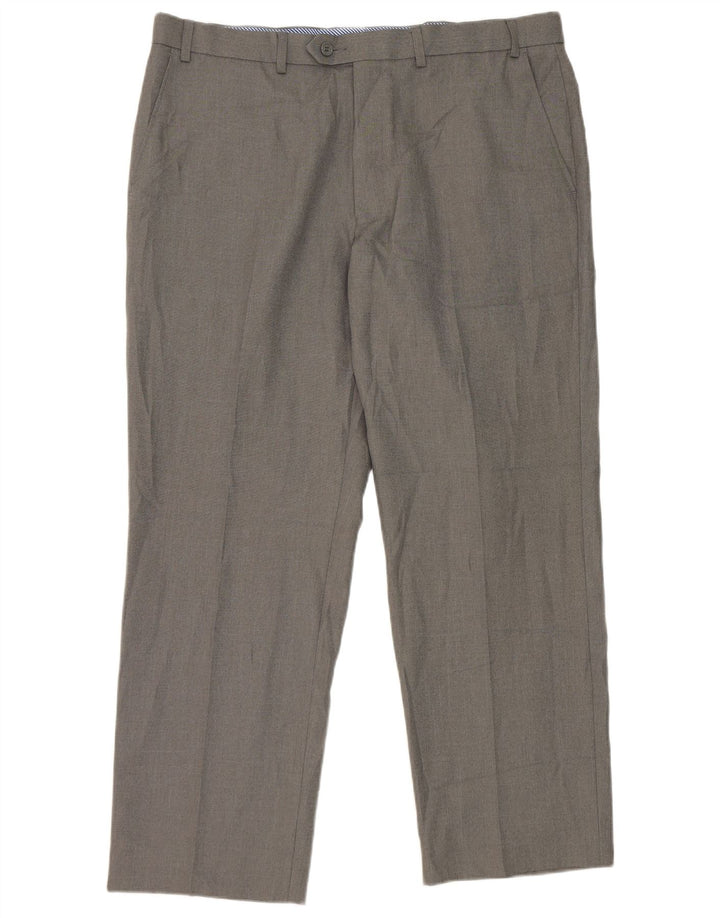 Marks & Spencer Mens Straight Suit Trousers W38 L29 Grey Polyester