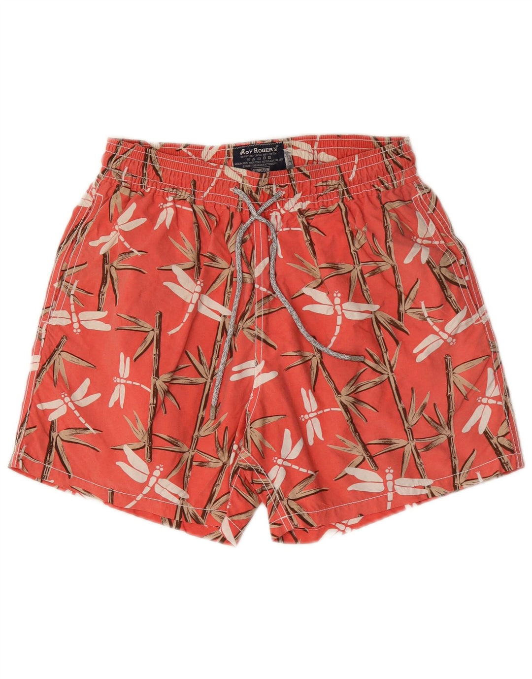 Roy Rogers Mens Swimming Shorts Medium Red Floral Nylon