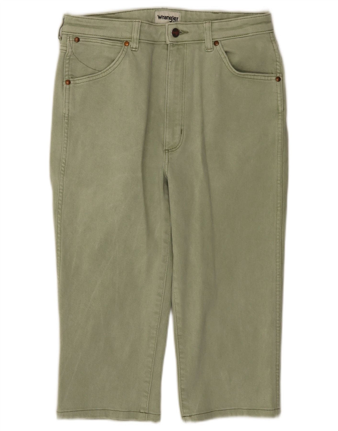 WRANGLER Womens Straight Casual Trousers W30 L27 Green Cotton