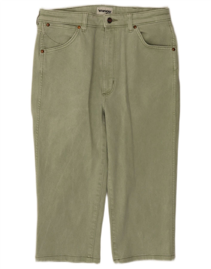WRANGLER Womens Straight Casual Trousers W30 L27 Green Cotton