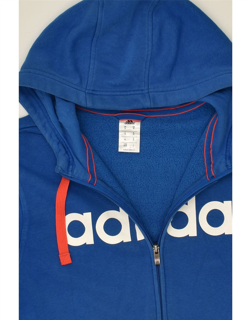 ADIDAS Mens Graphic Zip Hoodie Sweater Medium Blue Cotton | Vintage Adidas | Thrift | Second-Hand Adidas | Used Clothing | Messina Hembry 