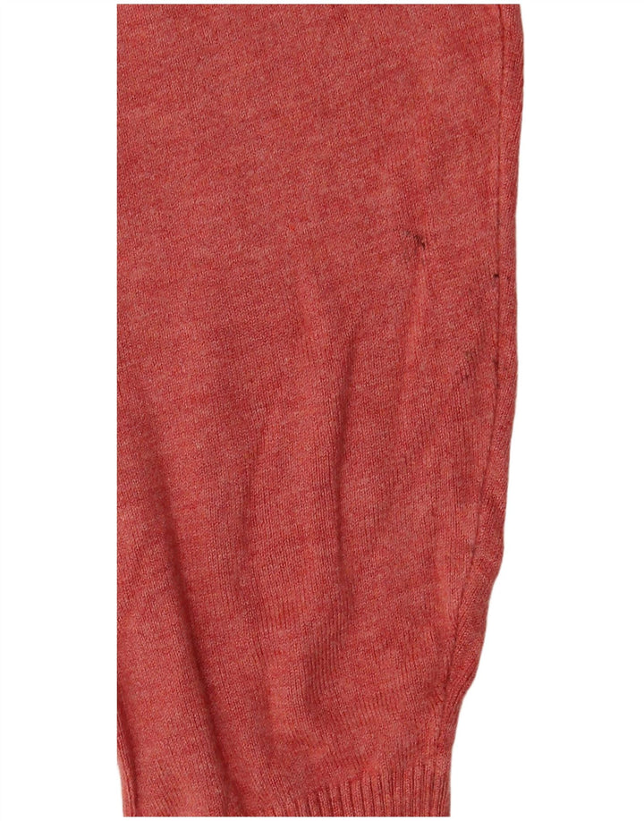 Marks & Spencer Womens Crop Crew Neck Jumper Sweater UK 16 Large Red