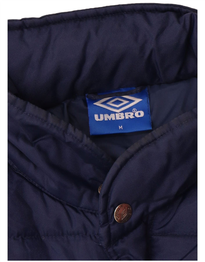UMBRO Mens Graphic Padded Jacket UK 38 Medium Navy Blue Nylon