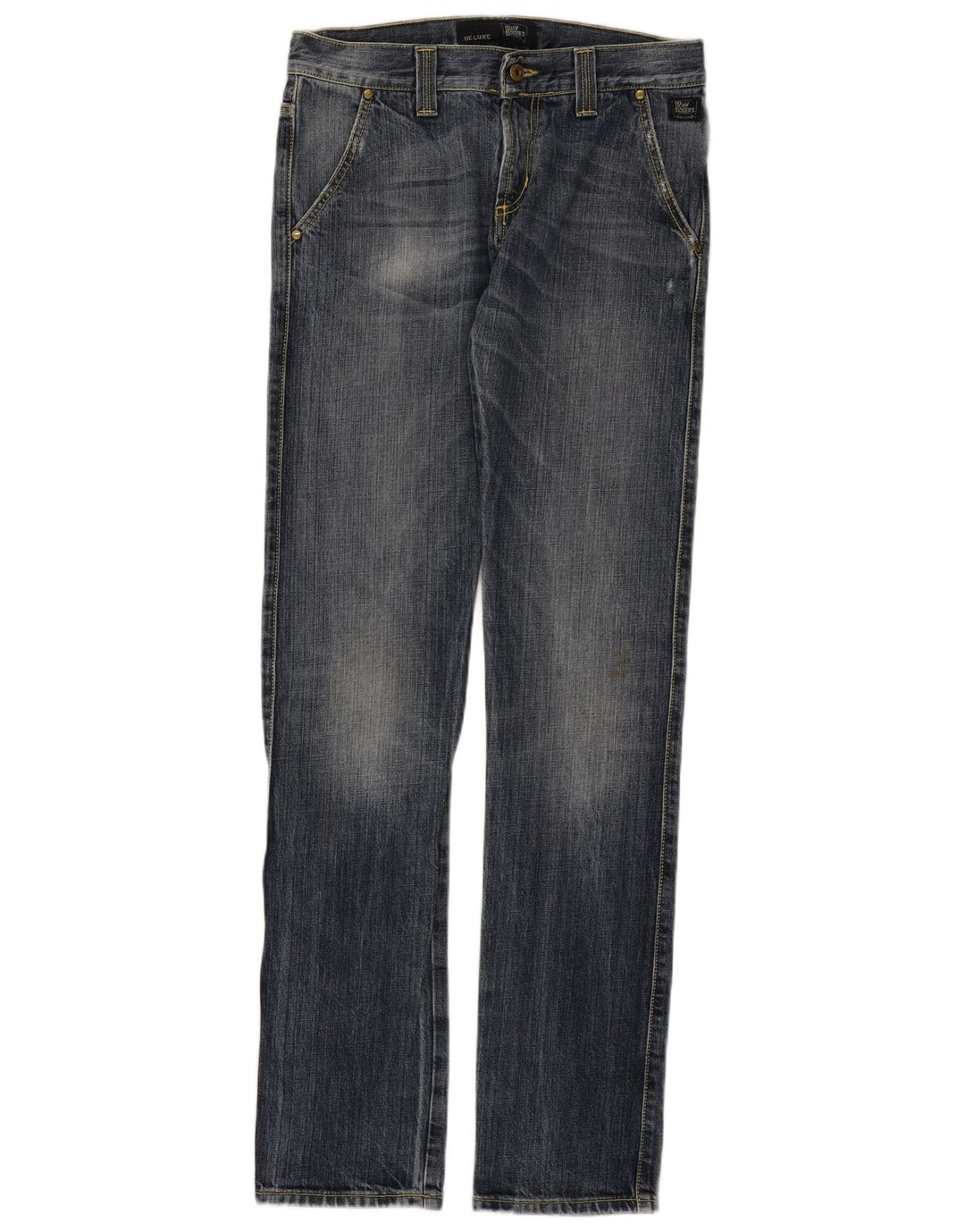 Roy Rogers Mens Distressed Straight Jeans W30 L35 Blue Cotton