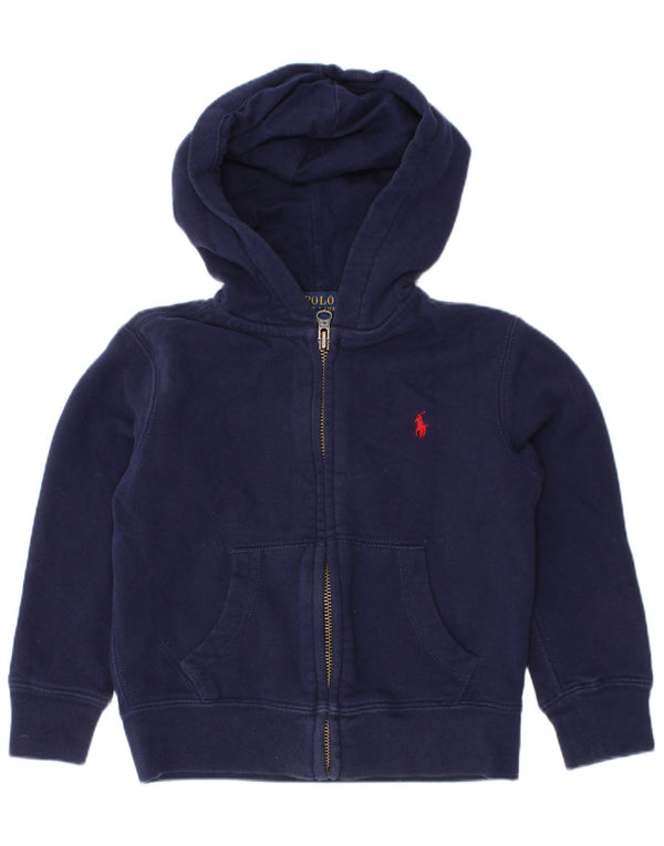 Polo Ralph Lauren Boys Zip Hoodie Sweater 2-3 Years Navy Blue Cotton