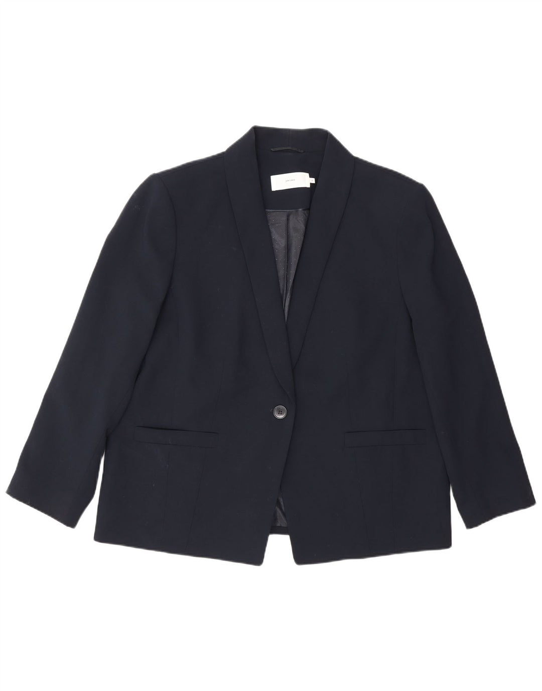 John Lewis Womens 1 Button Blazer Jacket UK 18 XL  Navy Blue Polyester