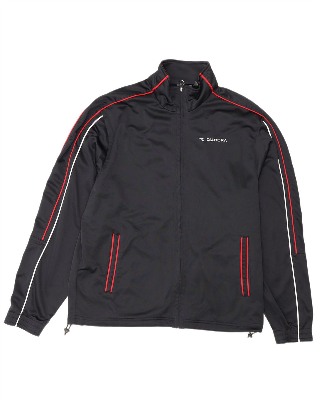Diadora Mens Tracksuit Top Jacket UK 40 Medium Black Polyester