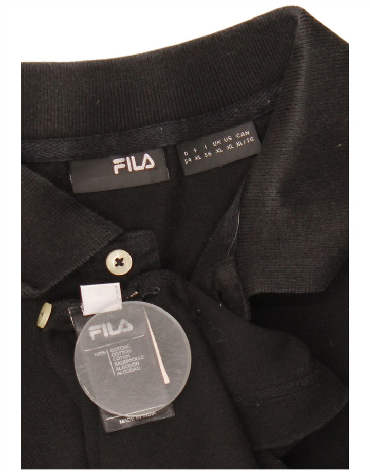 Fila Mens Polo Shirt XL Black Cotton
