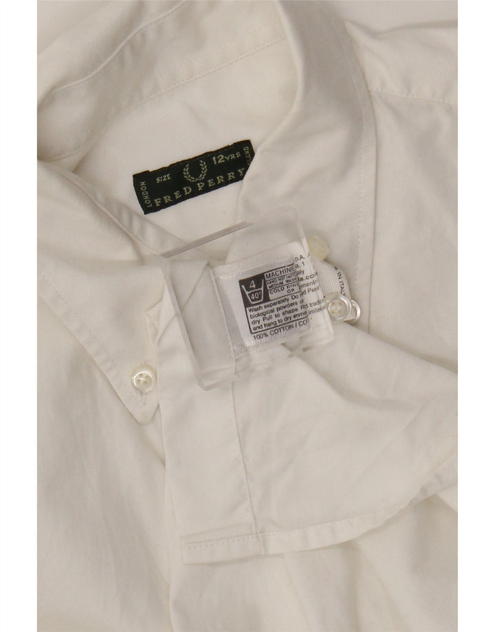 Fred Perry Boys Shirt 11-12 Years White Cotton