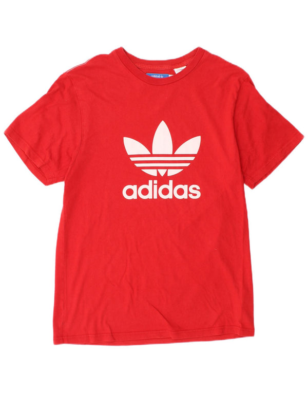 Adidas Mens Graphic T-Shirt Top Medium Red Cotton