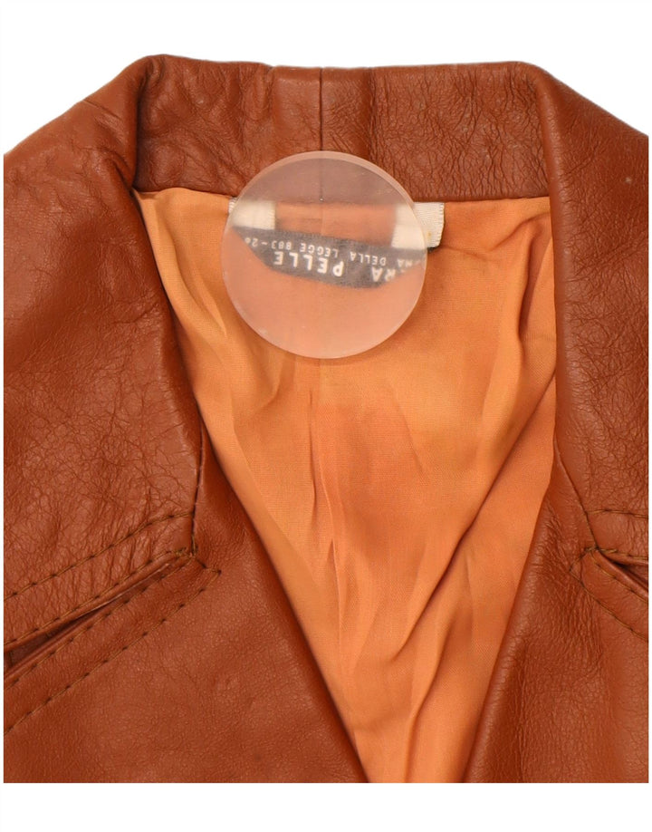 Vintage Womens Leather Jacket UK 14 Medium Brown Leather