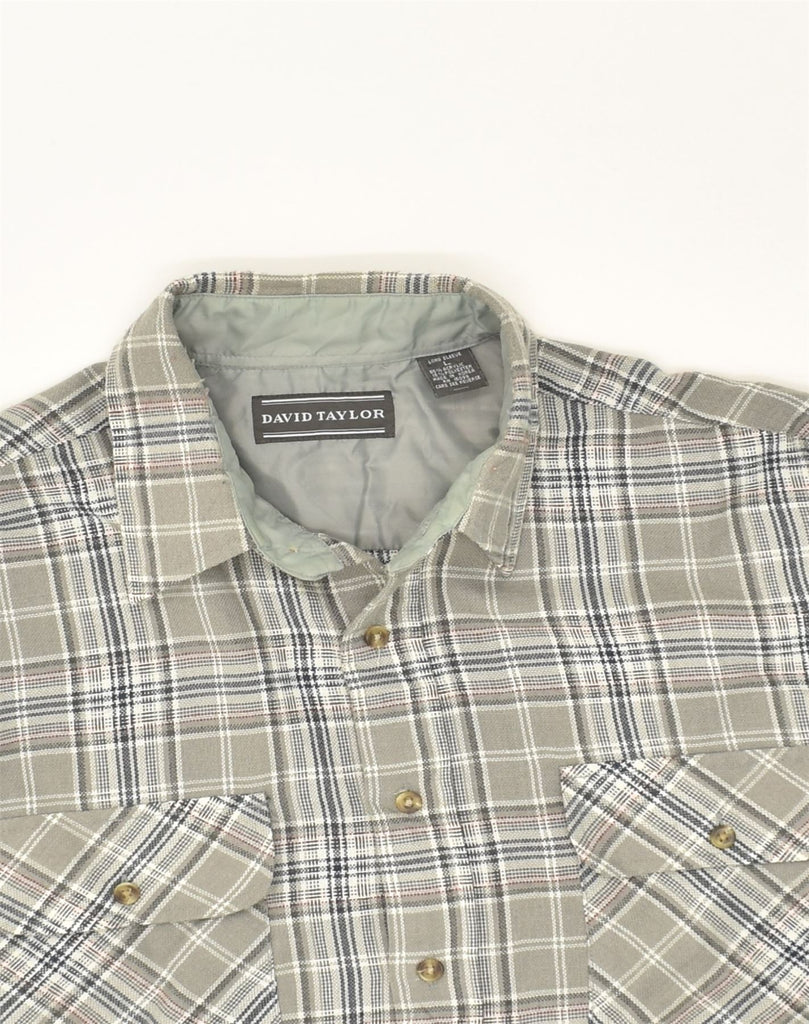 VINTAGE Mens Shirt Large Grey Check Acrylic | Vintage Vintage | Thrift | Second-Hand Vintage | Used Clothing | Messina Hembry 