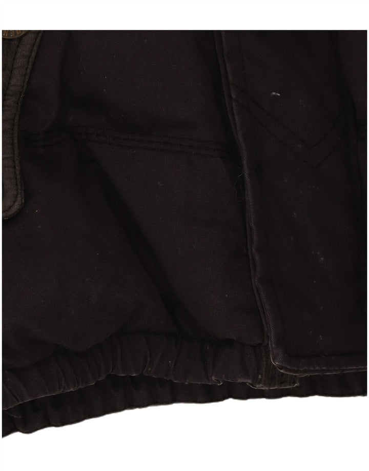 KHUJO Mens Hooded Padded Jacket UK 40 Large Black Colourblock Polyester