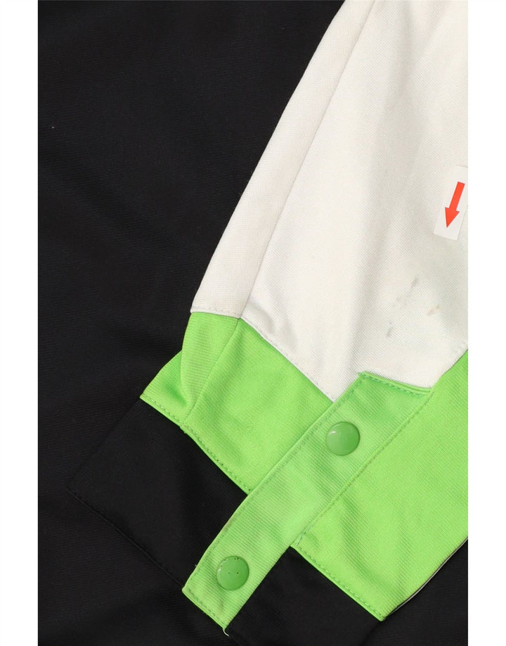 Champion Mens Graphic Hooded Tracksuit Top Jacket Large Black Colourblock