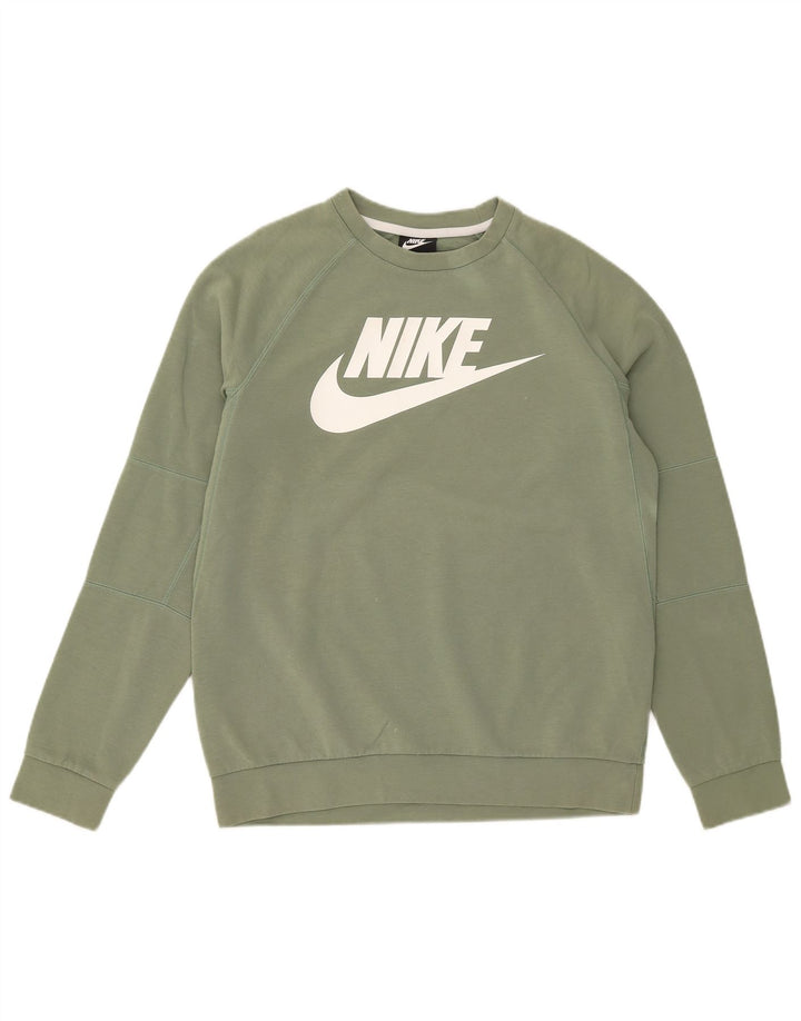 Nike Mens Graphic Sweatshirt Jumper Medium Green Cotton