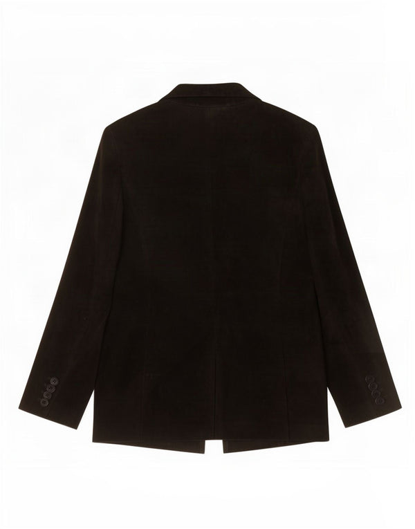 Vintage Womens Suede Jacket IT 44 Medium Black Leather