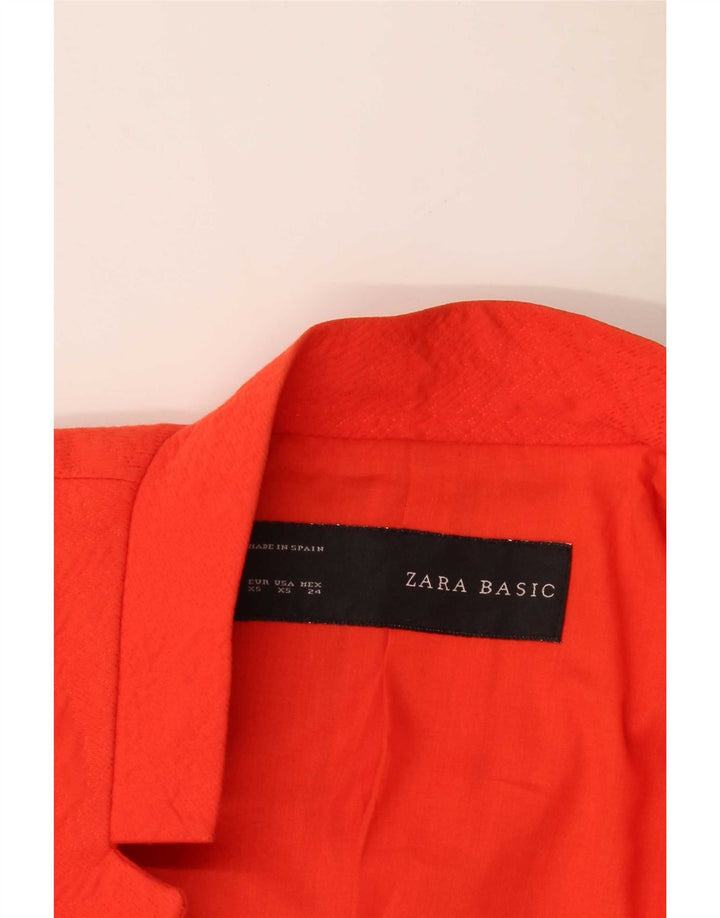 Zara Womens Open Blazer Jacket UK 6 XS Red