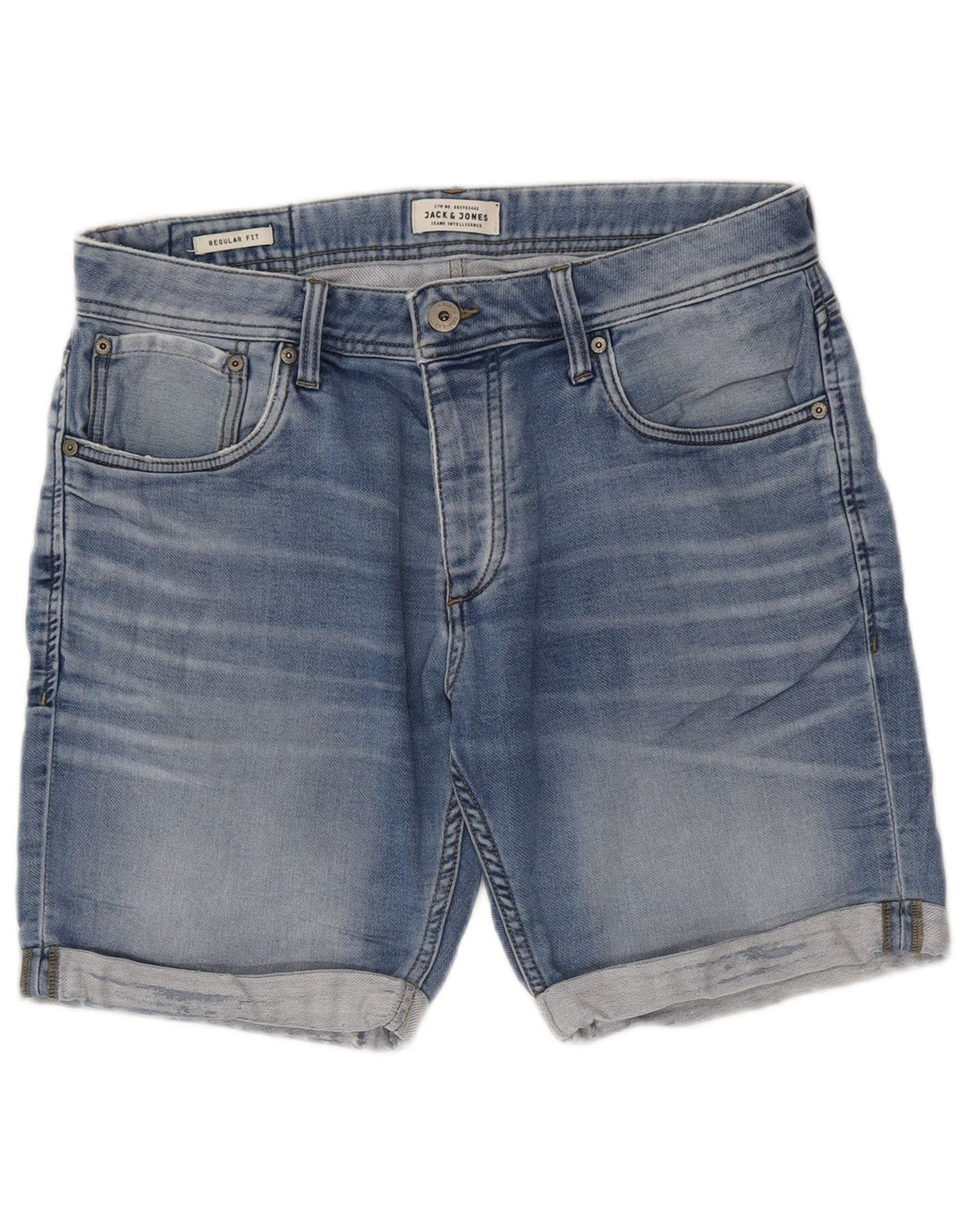 Jack & Jones Mens Regular Fit Denim Shorts Medium W32 Blue Cotton