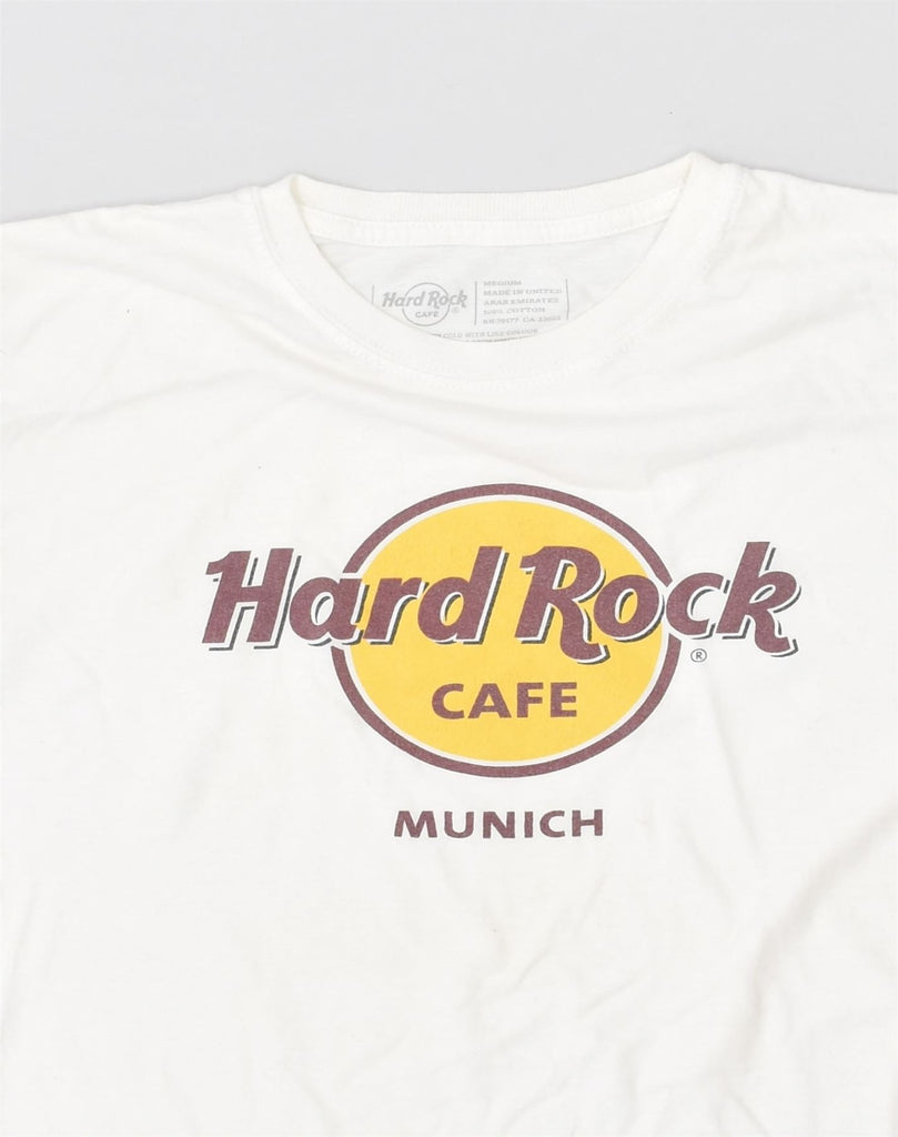 HARD ROCK CAFE MUNICH Womens Graphic T-Shirt Top UK 12 Medium White Cotton | Vintage Hard Rock Cafe Munich | Thrift | Second-Hand Hard Rock Cafe Munich | Used Clothing | Messina Hembry 