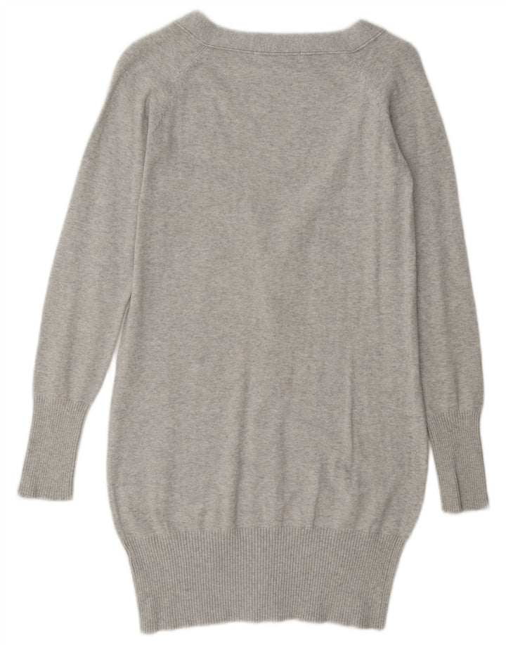 Zara Womens Cardigan Sweater UK 10 Small Grey Cotton