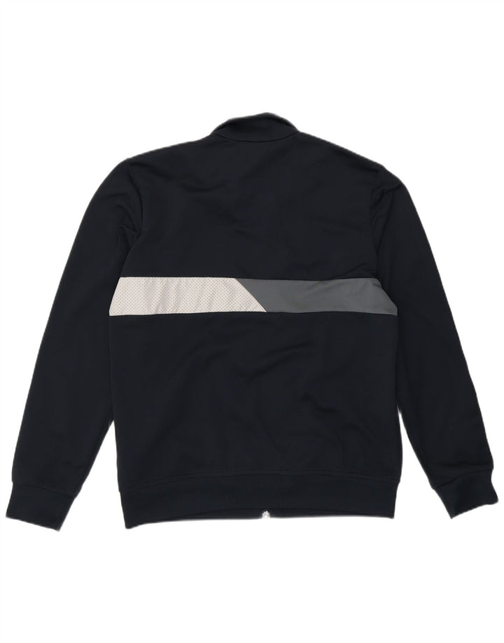 Adidas Boys Tracksuit Top Jacket 13-14 Years Navy Blue Colourblock