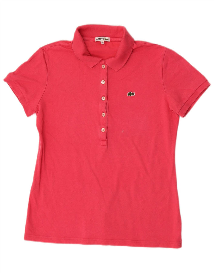 Lacoste Womens Polo Shirt Size 40 Medium Pink Cotton