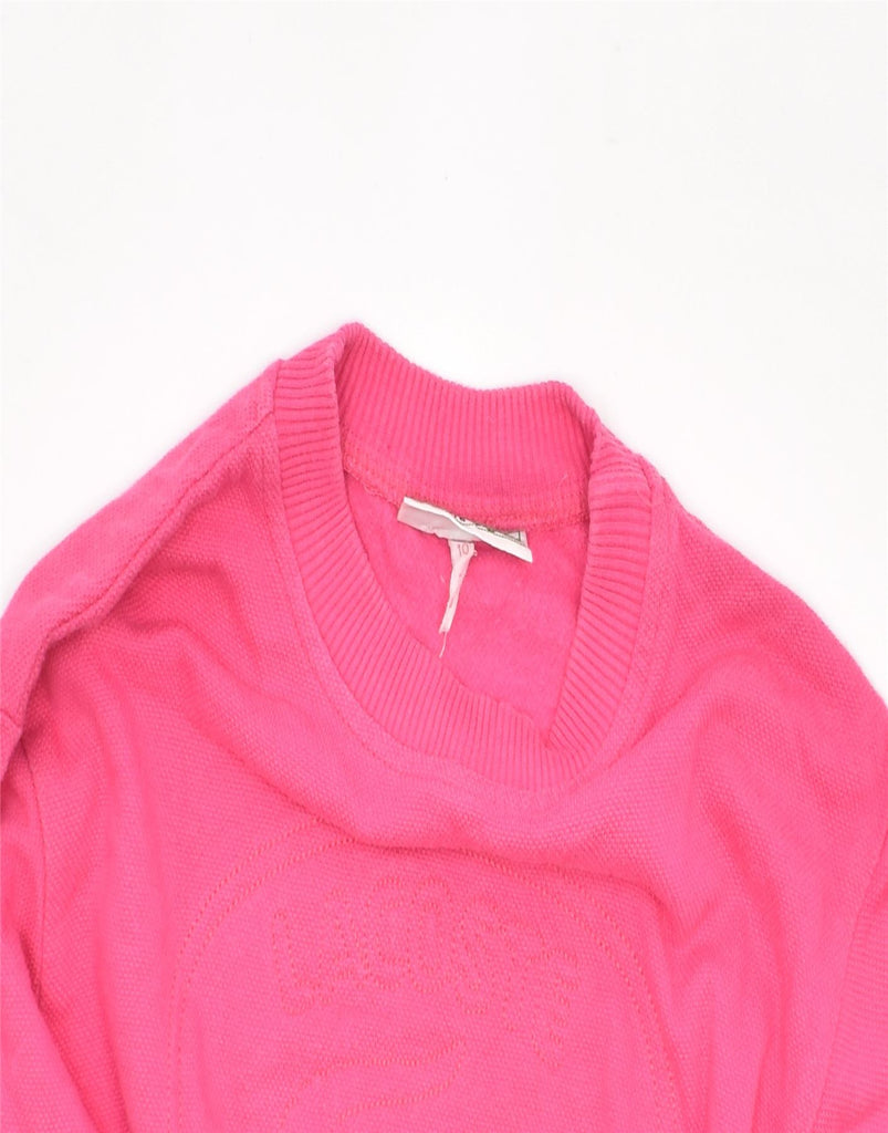 LACOSTE Girls Graphic Sweatshirt Jumper 9-10 Years Pink Cotton | Vintage | Thrift | Second-Hand | Used Clothing | Messina Hembry 