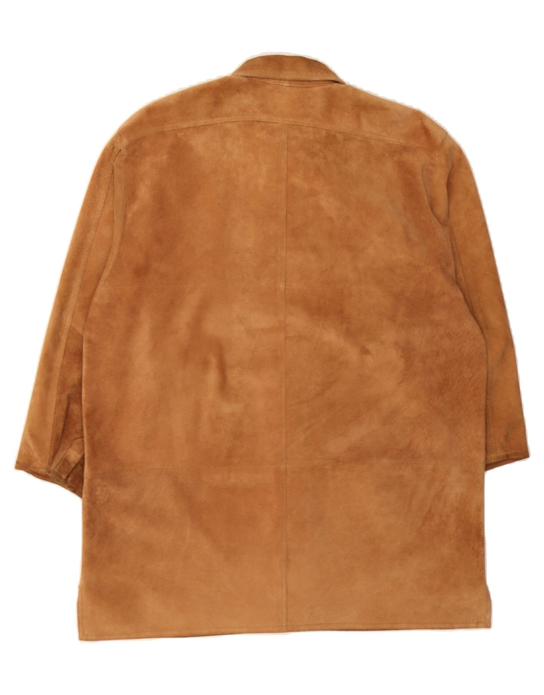 VINTAGE Womens Suede Overcoat UK 14 Large Brown Leather Vintage Vintage and Second-Hand Vintage from Messina Hembry 