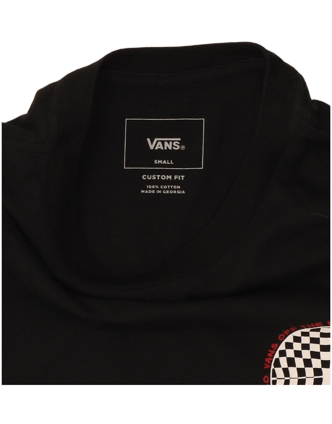 Vans Mens Graphic T-Shirt Top Small Black Cotton