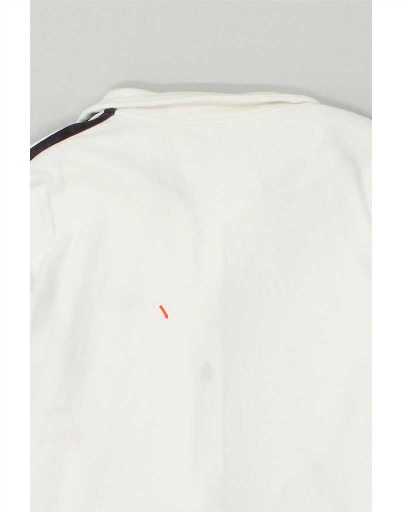 ADIDAS Womens Tracksuit Top Jacket UK 12 Medium White Cotton | Vintage Adidas | Thrift | Second-Hand Adidas | Used Clothing | Messina Hembry 