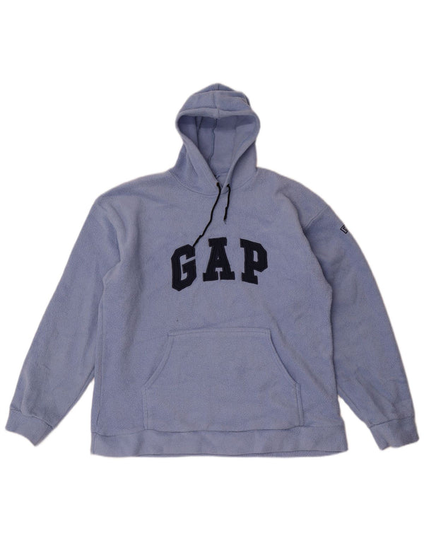 Gap Mens Graphic Hooded Fleece Jumper Large Blue