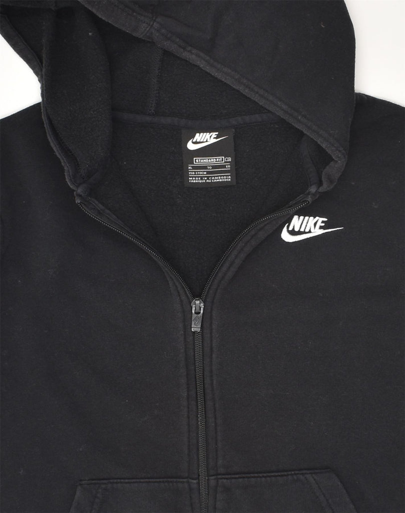 NIKE Boys Zip Hoodie Sweater 13-14 Years XL Black Cotton | Vintage Nike | Thrift | Second-Hand Nike | Used Clothing | Messina Hembry 