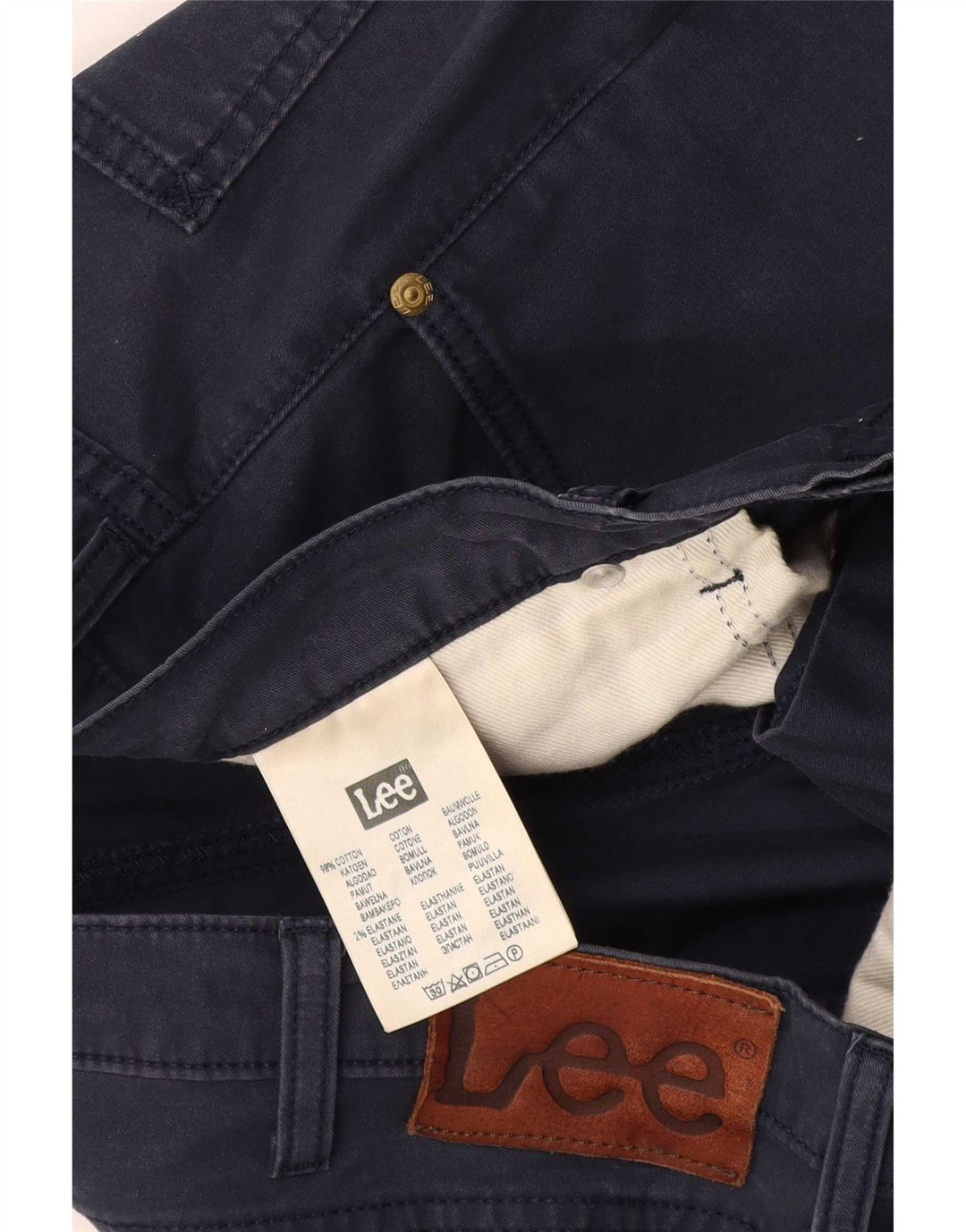 Lee Mens Denim Shorts W36 Large Navy Blue Cotton