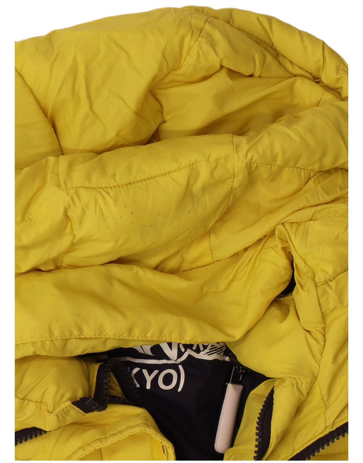 Superdry Womens Hooded Padded Jacket UK 10 Small Yellow Polyester