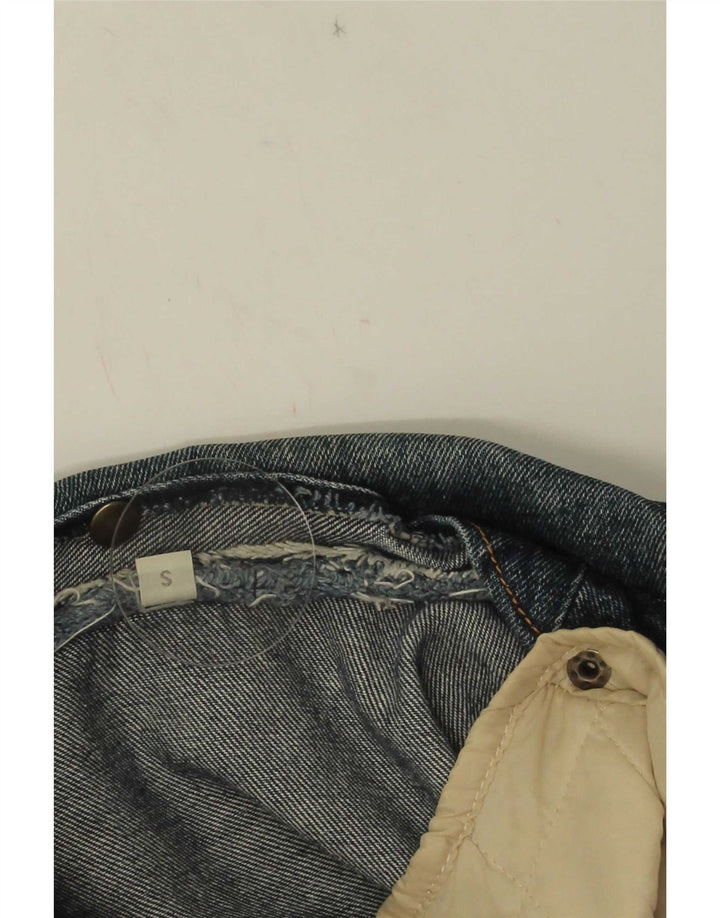 Vintage Womens Oversized Denim Jacket UK 10 Small Blue
