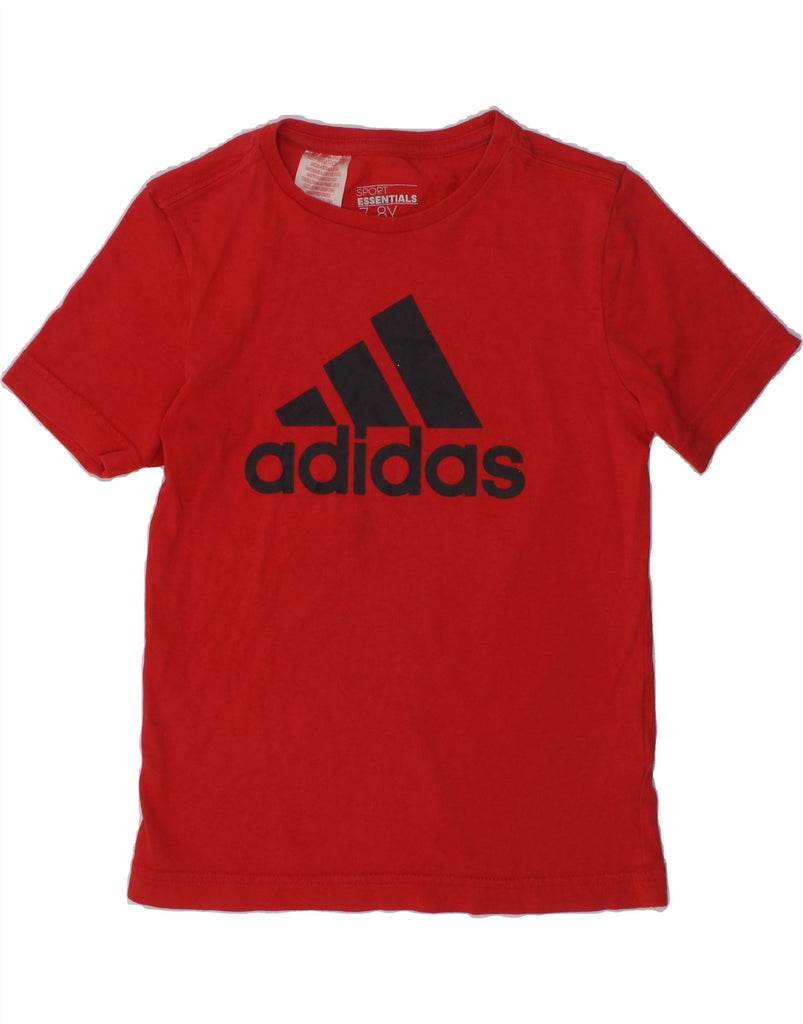 ADIDAS Boys Climalite Graphic T-Shirt Top 7-8 Years Red Cotton | Vintage Adidas | Thrift | Second-Hand Adidas | Used Clothing | Messina Hembry 