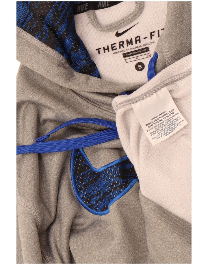 Nike Mens Therma-Fit Graphic Hoodie Jumper Small Grey Polyester