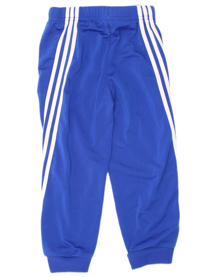 Adidas Boys Tracksuit Trousers Joggers 2-3 Years Blue Polyester