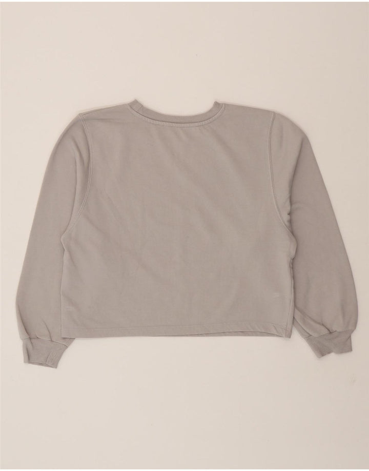 ZARA Womens Crop Sweatshirt Jumper UK 14 Medium Grey Cotton Vintage Zara and Second-Hand Zara from Messina Hembry 