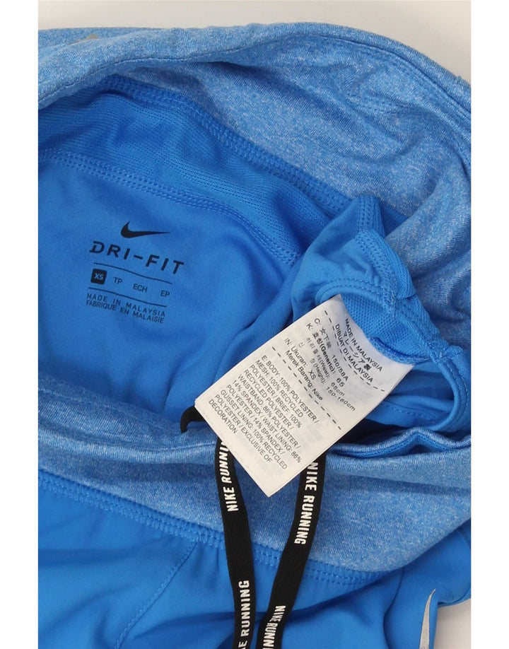 Nike Womens Dri Fit Sport Shorts UK 4 XS Blue Polyester