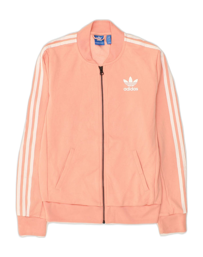 ADIDAS Womens Graphic Tracksuit Top Jacket UK 6 XS Pink Polyester | Vintage Adidas | Thrift | Second-Hand Adidas | Used Clothing | Messina Hembry 