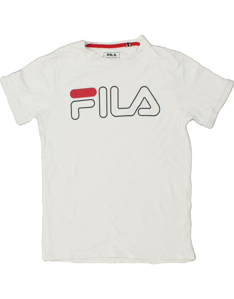 FILA Mens Graphic T-Shirt Top Small White Cotton Vintage Fila and Second-Hand Fila from Messina Hembry 