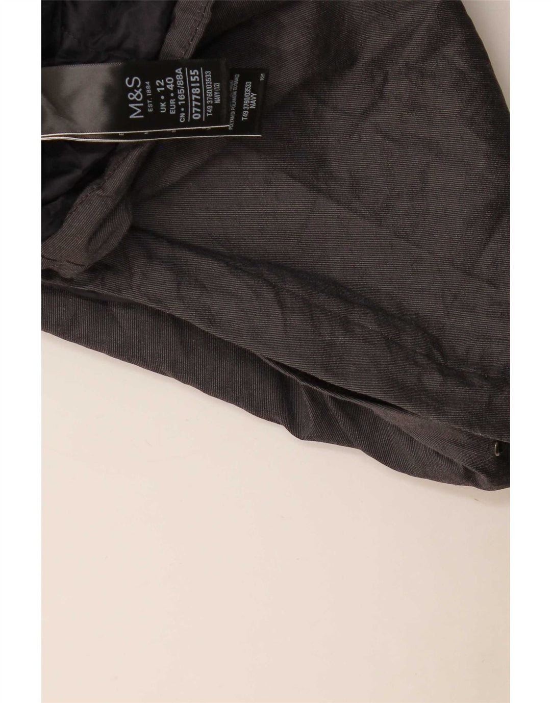 Marks & Spencer Womens Hooded Parka Jacket UK 12 Medium Navy Blue Polyamide