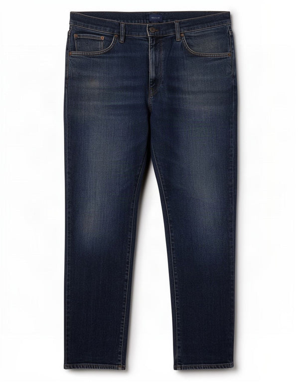 Gant Mens Straight Jeans W38 L32 Blue Cotton