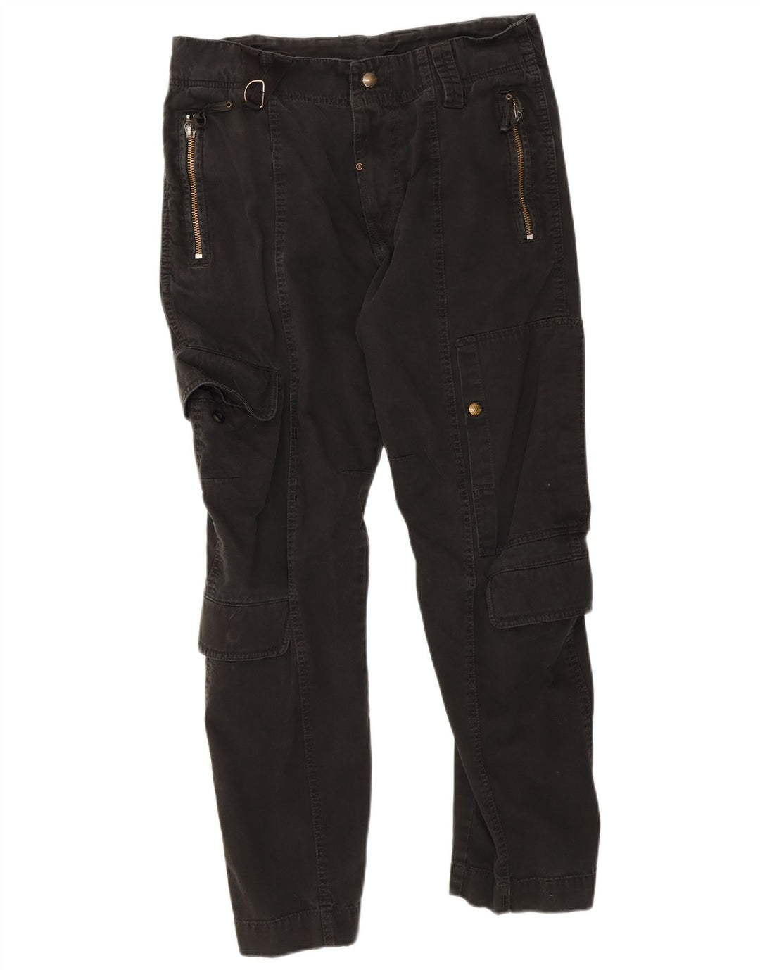 Diesel Mens Straight Cargo Trousers W32 L30 Black Cotton