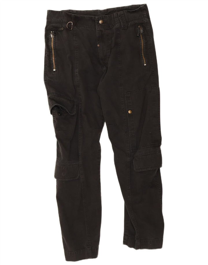 Diesel Mens Straight Cargo Trousers W32 L30 Black Cotton