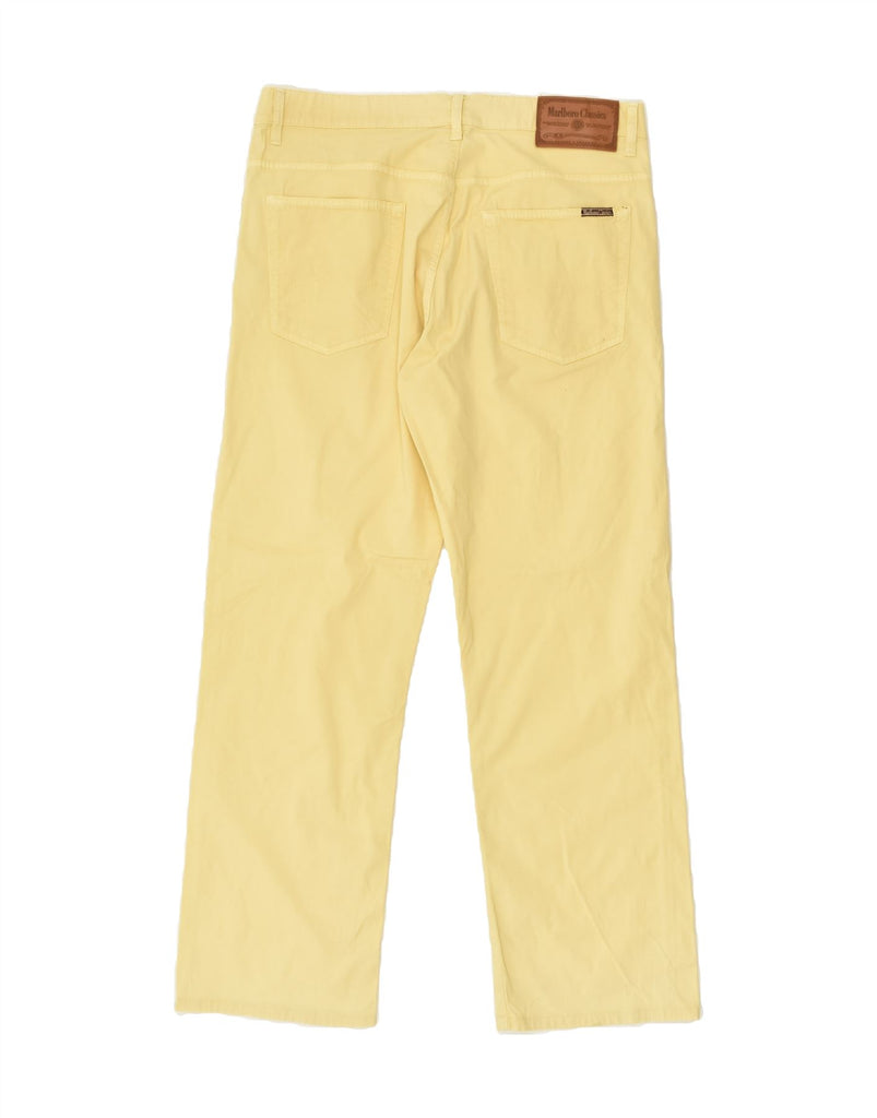 MARLBORO CLASSICS Mens Straight Casual Trousers W36 L29 Yellow Cotton | Vintage Marlboro Classics | Thrift | Second-Hand Marlboro Classics | Used Clothing | Messina Hembry 